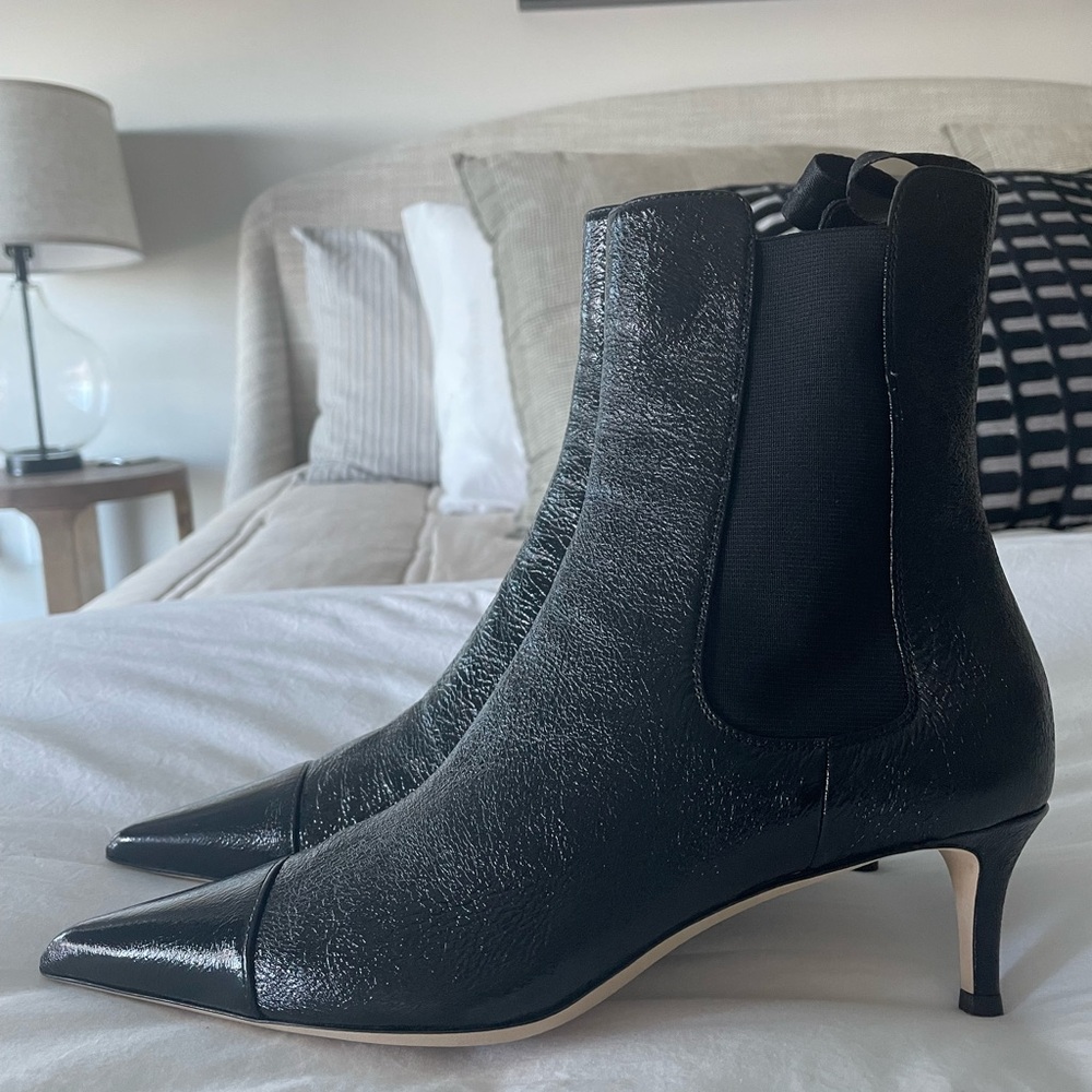 Giuseppe Zanotti Pointed Toe Kitten Heel Chelsea Boots